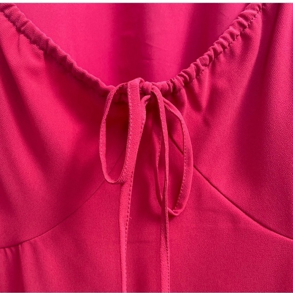 Heatherly Hot Pink Deep V-Neck Peplum Top Size XXL NWT - Picture 3 of 6